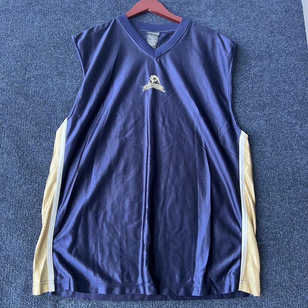 Pittsburgh Panthers Shirt Mens XL Blue Gold NCAA Basketball Pro Edge Jersey